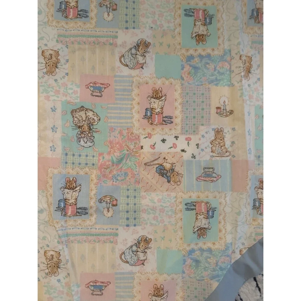 Vintage Peter Rabbit L Tiered Valance 86 X 47 Lined Homemade Rare Print Nursery